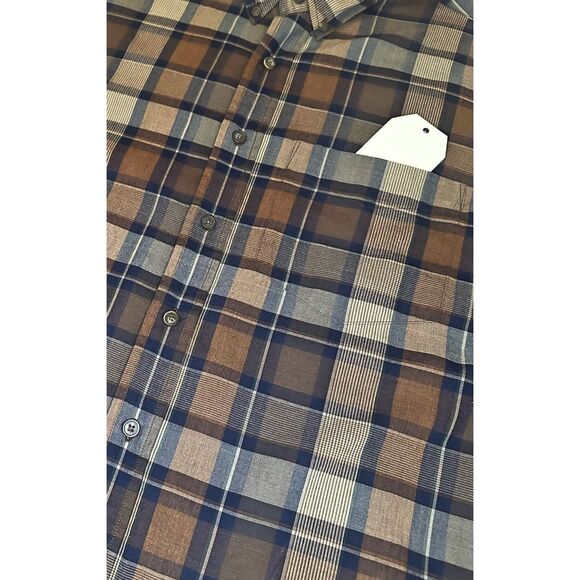 Perfect for Fall Vintage ARROW Sport Men's Large Brown Plaid Shirt - Picture 9 of 9